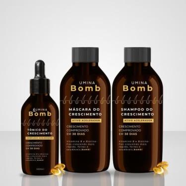Imagem de Combo bomb do crescimento capilar: shampoo 500ml + máscara 500ml + tôn