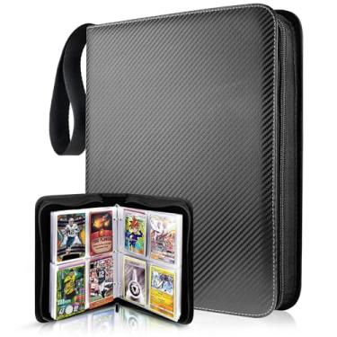 Imagem de 400 Pockets TONESPAC Card Binder Carrying Holder Compatible with Trading Cards Binder, Coupon Organizer Baseball Card Sleeves, Sports Cards (Stripe Black)