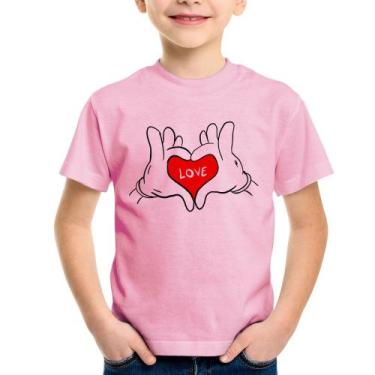 Imagem de Camiseta Infantil Love Hands  - Foca na Moda, Rosa bebê, 8