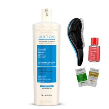 Imagem de Escova Progressiva Select One 1L  Escova  Óleo 7ml  Saches - Prohall