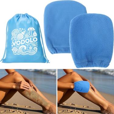 Imagem de Vodolo 2 in 1 Sand Remover for Beach,2Pcs Sand Wipe Off Mitts for Beach,Beach Vacation Essentials for Kids Adults,Beach Day Accessories Must Haves for Women,Summer Family Beach Needs Items Necessities