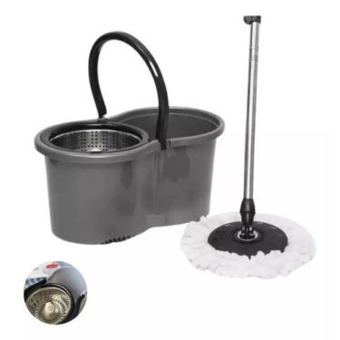 Imagem de Mop 360 Slim Com Centrifuga Giratória De Metal Inox E Refil - KAZA