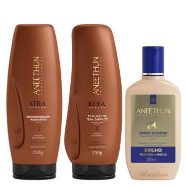 Imagem de Aneethun Kera System Kit Recondicionador Finalizador e Creme de Silico