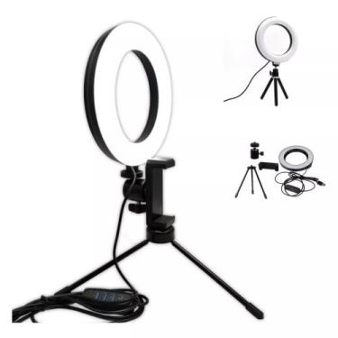 Imagem de Iluminador LED 6 Polegadas com Suporte para Celular - Ideal para Vídeo