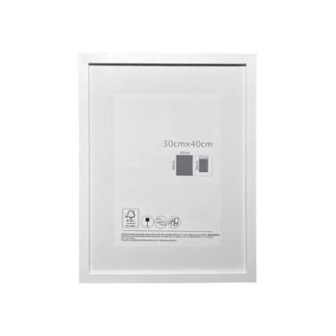 Imagem de Porta Retrato Quadrado de Vidro com Paspatur Expositor para Fotos 30x40 Versátil para Parede ou Balcão Outlet dos Quadros (Branco)