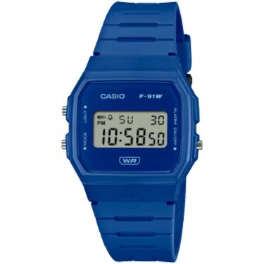 Imagem de Relógio CASIO VINTAGE unissex digital azul F-91WB-2A1DF