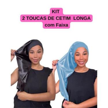 Imagem de Anny Beleza - 2 Toucas de Cetim Longa com Faixa Toca de Cetim para Cab