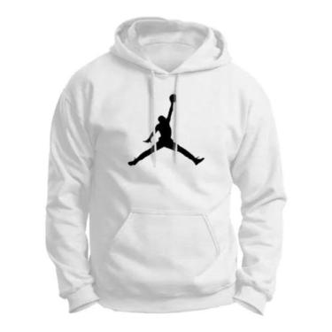 Imagem de Moleton Capuz Estampado Com Bolso Canguru Flanelado a - MF, Branco, P