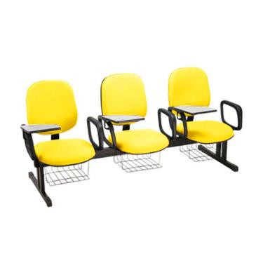 Imagem de Cadeira Escolar em longarina para Escolas Linha Uno Amarelo