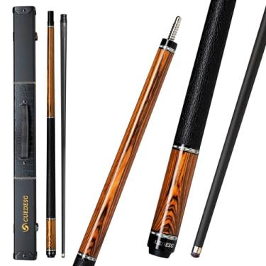 Imagem de CUEDESG Taco de piscina de fibra de carbono 10,5 mm/11,8 mm/12,5 mm, bastão de piscina de baixa deflexão, bastão profissional com estojo... (madeira bocote, 10,5 mm)