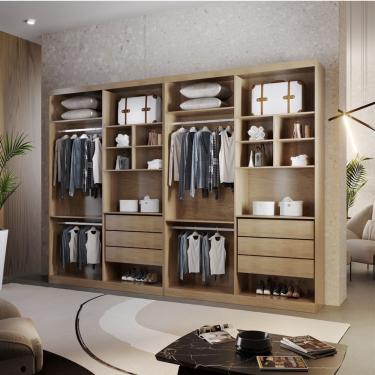 Imagem de Closet Casal Fenix Premium 6 Gavetas 16 Prateleiras mdf Rufato