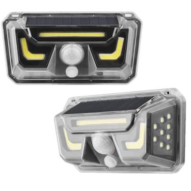 Imagem de Luminaria Solar Arandela Kit 2 Uni Sensor de Presença Lampada Spot Parede Led Externa Bionic