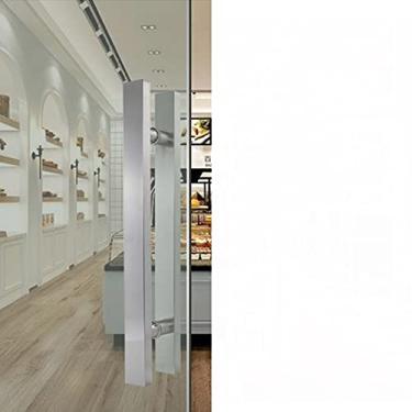 Imagem de Maçaneta de porta de vidro empurrar e puxar manípulo de barra em T de aço inoxidável sala de conferências escritórios casa de banho lojas de hotéis maçaneta de porta de correr prata / 1000 mm (prata