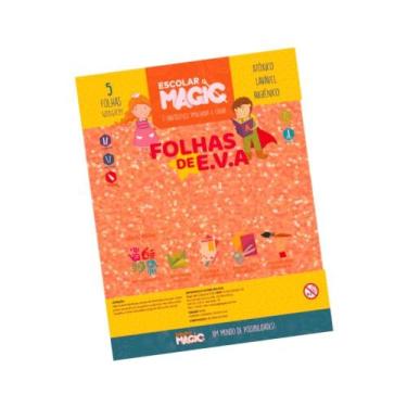 Imagem de Folha de EVA - Glitter - Neon - Laranja - Magic