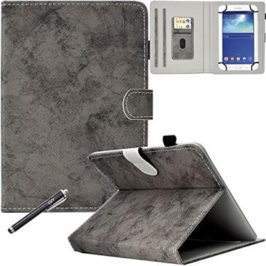Imagem de Capa universal para tablet de 7,9 a 21,6 cm, capa de couro PU NewShine para iPad mini de 7,9 polegadas 1/2/3/4, Galaxy Tab A 8.0, Amazon Kindle Fire HD 8 e outros modelos de 8 polegadas, DC-Gray