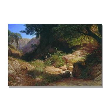 Imagem de Lev Lagorio Prints. Pintura de arte de parede de paisagem marítima. Pôster de reprodução de impressões em tela de paisagem para decoração de casa. (Paisagem de montanha 3). 60 x 90 cm - 23,7 x 35,5