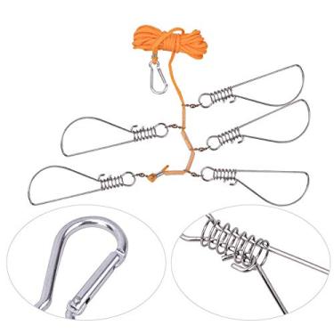 Imagem de Corda de pesca, corda de pesca de aço inoxidável, resistente, linha resistente à corrosão da água do mar, peixe com 5 fechos cordas de nylon 1 peça para ferramentas de alicate de piscina mar lago