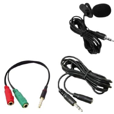 Imagem de Microfone Lapela Profissional Gravar Vídeo Celular Extensão