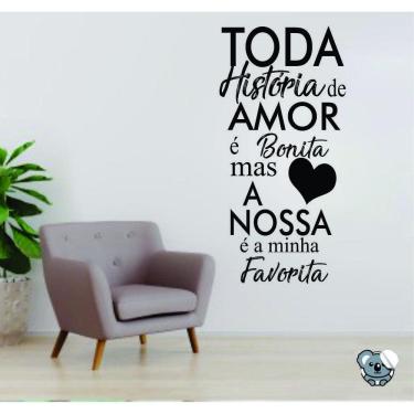 Imagem de Adesivo De Parede Toda História De Amor É Bonita Cabeceira