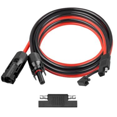 Imagem de Cabo de extensão SAE 1,5 m 10 AWG, conector SAE, carregador de bateria, painel solar, cabo de extensão com adaptador reverso de polaridade SAE para motor de pesca automotiva, trator RV