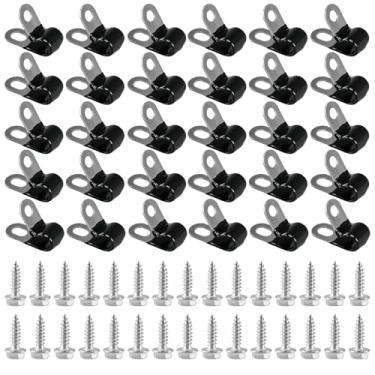 Imagem de KPALAG 30 peças de clipes de linha de freio de 1/10.2 cm Braçadeiras de cabo isoladas revestidas de borracha de aço inoxidável 304 - braçadeiras de fio de metal, braçadeira de mangueira, braçadeira de