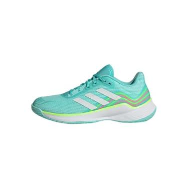Imagem de adidas Novaflight Tênis de vôlei feminino, Flash Aqua Cloud Branco Limão Lúcido, 3.5