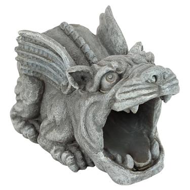 Imagem de Design Toscano QM7512079 Roland the Gargoyle Gutter Guardian Rain Down Bico de extensão Estátua de 25,4 cm, Poliresina, Cor completa, Dimensões: 25,4 cm L x 13,4 cm P x 13,4 cm A 7,6 kg.