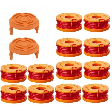 Imagem de Linha de carretel de cortador para Worx, carretel Edger compatível com bobinas de cortador Worx corda de comedor de erva daninha, enchimentos de linha de cortador de 0,18 cm para aparadores elétricos, peças de reposição de bobina de erva daninha Wacker