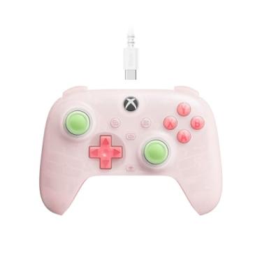 Imagem de 8Bitdo Ultimate Mini Wired Controller with RGB Lighting Fire Ring, Hall Effect Joysticks and Triggers, for Xbox Series X|S, Xbox One, Windows 10/11 - Officially Licensed (Translucent Pink)
