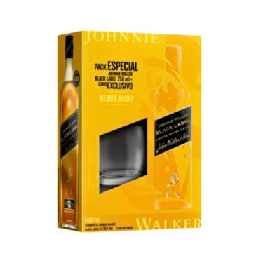 Imagem de Whisky Black Label 750ml - Kit com Copo de Vidro - Black Laber