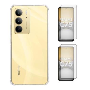 Imagem de Capa Capinha + 2 Película Vidro 3D Compatível Com Realme C75 - Generic