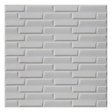 Imagem de Painel Placa 3d Auto Adesivo Tijolinho Branco 70x70cm Alto Relevo