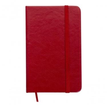 Imagem de Caderneta Tipo Moleskine Bolso Anotações Couro Sintético Cor Vermelho