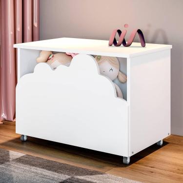 Imagem de Baú De Brinquedos Nuvem Alegria Branco Divaloto