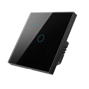 Imagem de GaoLeAve Interruptor inteligente EU WiFi vida inteligente fio neutro/sem fio neutro interruptor de luz sensível ao toque 220V funciona com óculos Alexa Home-101JL-BLACK-01