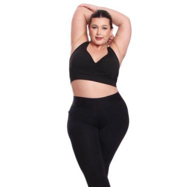 Imagem de Top Plus Size Fitness Feminino Sem Bojo Academia Decote - Brás e Cia, 