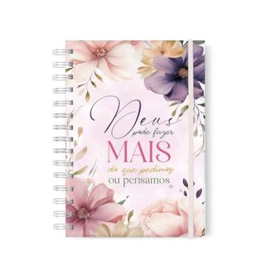 Imagem de Caderno Cristã Caderno Pautado frase cristã Capa Dura para o dia a dia ou devocional 100 folhas pautadas (DEUS PODE MAIS)
