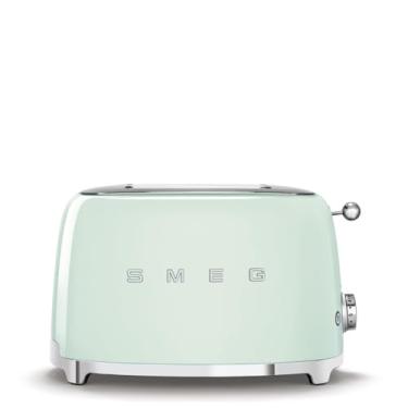 Imagem de Smeg Torradeira Para 2 Fatias Com 6 Predefinições E Função De Descongelamento, Bandeja Migalhas Removível Tsf01Pgus, Verde Pastel