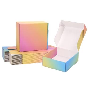 Imagem de DEZIBOX Caixas De Remessa 8X8X3 Para Embalagem, Pacote Com 30 Papelão Ondulado Coloridas Correspondência, Pequenas Empresas, Remessa, Correspondência