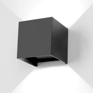 Imagem de Mille Lucciole Luminárias De Parede Led 20W Para Áreas Externas/Internas, Varanda, Cima E Baixo, À Prova D'Água Ip65, Modernas, Quadradas, Alumínio, Pretas, 6500K, Frias