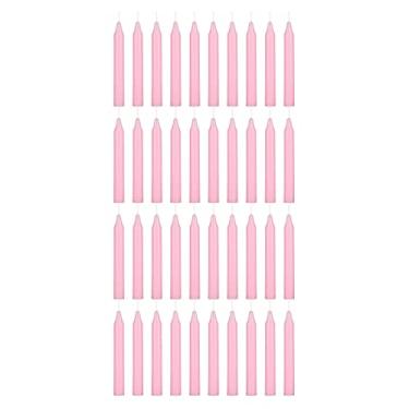 Imagem de MEGA CANDLES 40 Velas Mágicas Cônicas Mini Rosa Sem Perfume, 10 Cm De Altura X 1,2 Diâmetro, Sinos Mágicos, Encantamento, Rituais Conjuração, Bruxaria, Wicca, Altar, Metafísica