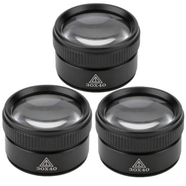 Imagem de Rongon Lupa De Joalheiro, Bolso 3 Peças, Lente Óptica Dobrável Portátil 30X Para Leitura Joias, Jornais, Carimbos, Artesanato, Reparo Relógios