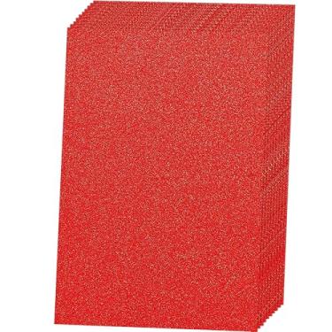 Imagem de SALEMAR Cartolina brilhante vermelha para Cricut, papel com glitter para criar cartões comemorativos, 250 g/m2, 10 folhas