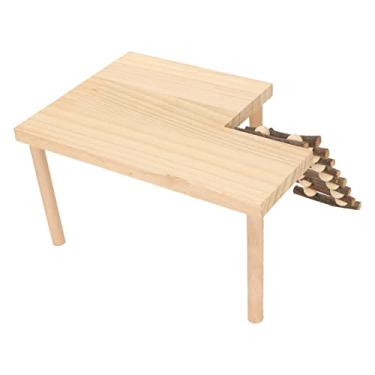 Imagem de Hamster de Madeira Escalando Com - 2 Camadas de Atividade Playground para Pequenos Animais de Estimação