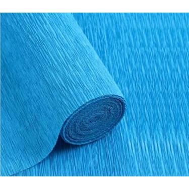 Imagem de LCREATE Rolo De Papel Crepom 2,4 M Comprimento E 43 Cm Largura Para Cerimônias Casamento Decoração Diversos Festivais Grandes (Azul)