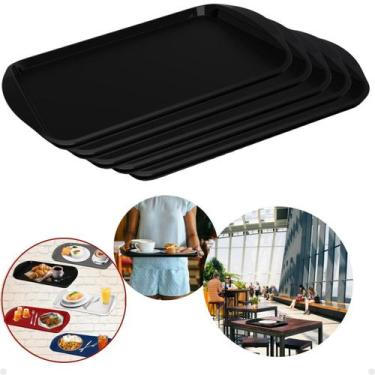 Imagem de Kit com 5 Bandejas Multiuso Retangular 44x30,7 cm Restaurante Self Ser