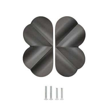 Imagem de Puxadores de armário de trevo preto, puxadores de gaveta de cômoda, puxadores decorativos de porta de guarda-roupa para quarto, banheiro e armários de cozinha, puxador de liga de zinco central de furo