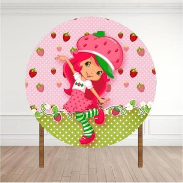 Imagem de Painel Redondo Lona Fosca 1,20M- Tema Moranguinho - 3M