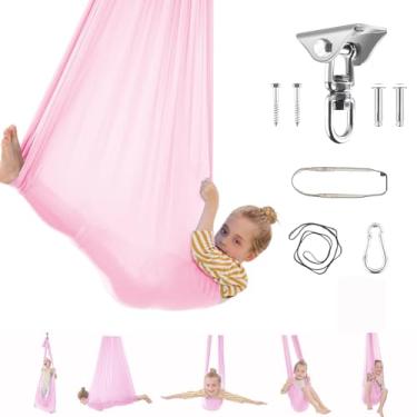 Imagem de Balanço sensorial para crianças com gancho giratório de 360° para crianças com Asperger, autismo, TDAH, transtorno de processamento sensorial