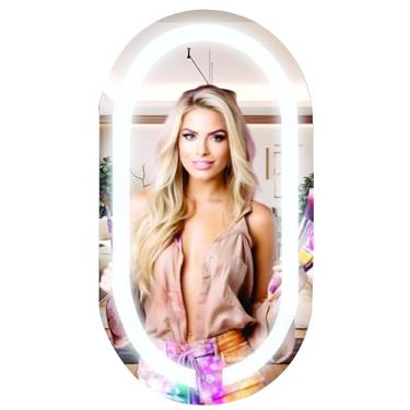 Imagem de Espelho Led Oval 75x50cm Iluminado Touch Screen (3000K LUZ QUENTE)